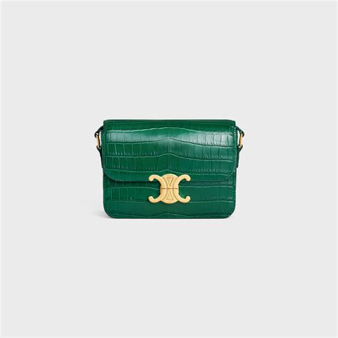 celine green crocodile bag|TEEN TRIOMPHE BAG IN NILOTICUS CROCODILE .